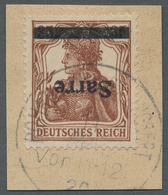 Deutsche Abstimmungsgebiete: Saargebiet: 1920, "35 Pfg. Germania/Sarre Mit Kopfstehendem Aufdruck", - Storia Postale