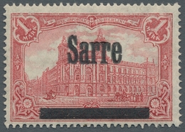 Deutsche Abstimmungsgebiete: Saargebiet: 1920, "1 Mk. Germania/Sarre Mit Doppeltem Aufdruck In Type - Lettres & Documents