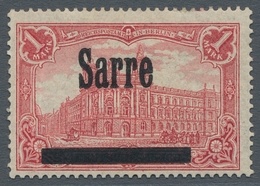 Deutsche Abstimmungsgebiete: Saargebiet: 1920, "1 Mk. Germania/Sarre Mit Zähnung B", Ungebrauchter W - Brieven En Documenten