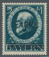 Deutsche Abstimmungsgebiete: Saargebiet: 1920, "5 Mk. Bayern/Sarre Mit Abart Verstümmeltes S In Sarr - Cartas & Documentos