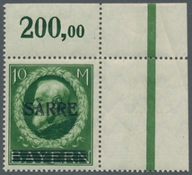 Deutsche Abstimmungsgebiete: Saargebiet: 1920, "10 Mk. Bayern/Sarre", Postfrischer Wert Aus Der Rech - Brieven En Documenten