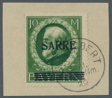 Deutsche Abstimmungsgebiete: Saargebiet: 1920, "10 Mk. Bayern/Sarre Mit Aufdruckabart Kleines A In S - Cartas & Documentos