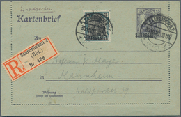 Deutsche Abstimmungsgebiete: Saargebiet - Ganzsachen: 1920, Gebrauchter Ganzsachenkartenbrief Mit Sc - Ganzsachen