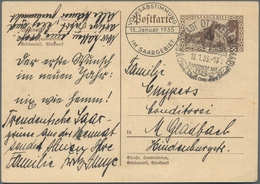 Deutsche Abstimmungsgebiete: Saargebiet - Ganzsachen: 1935, Bedarfs- Und Portogerecht Verwendete Gan - Enteros Postales