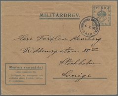 Deutsche Abstimmungsgebiete: Saargebiet - Feldpost: SCHWEDISCHE FELDPOST: 1935, Militär-Feldpostumsc - Cartas & Documentos