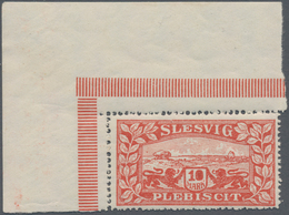 Deutsche Abstimmungsgebiete: Schleswig: 1920, Freimarken "Wappen Und Landschaft", 10 Mark Dunkeloran - Otros & Sin Clasificación