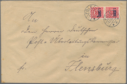 Deutsche Abstimmungsgebiete: Schleswig: 1920, 10 Öre Dkl'rosarot, Senkr. Paar, Entwertet Mit Zwei Kl - Andere & Zonder Classificatie