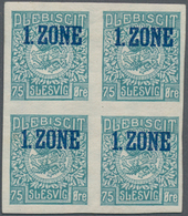 Deutsche Abstimmungsgebiete: Schleswig: 1920, Aufdruck "1. Zone", 75 Ö. Dunkelblaugrün Im Geschnitte - Other & Unclassified