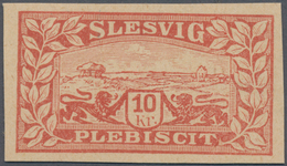 Deutsche Abstimmungsgebiete: Schleswig: 1920, Aufdruck "1.Zone", 10 Kr. Dunkelorangerot, Geschnitten - Other & Unclassified