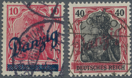 Danzig: 1920: 10 Pfg Und 40 Pfg "kleiner Innendienst2, Jeweils In Der Besseren "a"-Farbe, Zeitgerech - Other & Unclassified