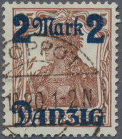 Danzig: 1920, 2 M. Auf 35 Pf. Germania OHNE NETZUNTERDRUCK Mit Sauberem Stempel "(Z)OPPOT", Nicht Si - Autres & Non Classés