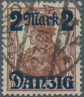 Danzig: 1920, 2 M Mittelrötlichbraun, Ohne Netzunterdruck, Entwertet Mit Zeitgerechtem Stempel "ZOPP - Other & Unclassified