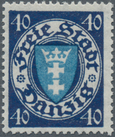 Danzig: 40 Pfg. Wappen Schwärzlichviolettultramarin/mittelcyanblau, Postfrisch, "echt Und Einwandfre - Sonstige & Ohne Zuordnung
