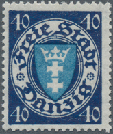 Danzig: 40 Pfg. Wappen Schwärzlichviolettultramarin/mittelcyanblau, Postfrisch, "echt Und Einwandfre - Other & Unclassified