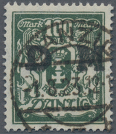 Danzig - Dienstmarken: 1923, 100 Pf Blau Entwertet Mit "DANZIG * 5b" Echt Und Tadellos, Fotoattest B - Altri & Non Classificati