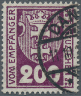 Danzig - Portomarken: 1923, 200 (Pf) Dunkelviolettpurpur, Wasserzeichen Maschen Liegend, Zeitgerecht - Autres & Non Classés