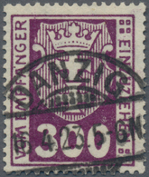 Danzig - Portomarken: 1923, 300 (Pf) Dunkelviolettpurpur, Wasserzeichen Maschen Liegend, Zeitgerecht - Sonstige & Ohne Zuordnung