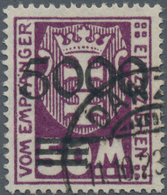 Danzig - Portomarken: 1923, 5.000 Auf 50 M. Dunkel(violett)purpur Mit Glänzendem Aufdruck, Zeitgerec - Altri & Non Classificati