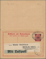 Danzig - Ganzsachen: 1925, Gebrauchte Ganzsachenpostkarte Mit Bezahlter Antwort Wst. Wappen Mit Schw - Otros & Sin Clasificación