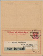 Danzig - Ganzsachen: 1925, Gebrauchte Ganzsachenpostkarte Mit Bezahlter Antwort Wst. Wappen Mit Schw - Andere & Zonder Classificatie