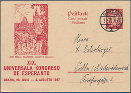 Danzig - Ganzsachen: 1927, Bedarfs- Und Portogerecht Verwendete Ganzsachenbildpostkarte Wst. Wappen - Altri & Non Classificati