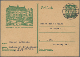 Danzig - Ganzsachen: 1930, Bedarfs- Und Portogerecht Verwendete Ganzsachenbildpostkarte Wst. Wappen - Andere & Zonder Classificatie