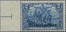 Memel: 1920, Allegorie 2 Mark Schwarzblau, Die Seltene Farbe Mit Linkem Seitenrand, "echt Und Einwan - Memel (Klaipeda) 1923