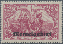 Memel: 1920, 2,50 M Dunkelbraunlila, "echt Und Einwandfrei", Fotoattest Prof. Dr. Klein BPP, (Mi€1.0 - Memelland 1923