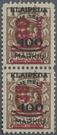 Memel: 1923, 30 C. Auf 400 M. Auf 1 L., Senkrechtes Typenpaar II-III (Zähnung War Vorgefaltet), Unge - Memel (Klaipeda) 1923