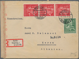 Dt. Besetzung II WK - Albanien: 1944, Einschreiben Von Berlin-Spandau Frankiert Mit 6+4 (Pf) Grün Un - Occupation 1938-45