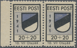 Dt. Besetzung II WK - Estland - Odenpäh (Otepää): 1941, 20+20 Kop. Wappen Mit Plattenfehler I ("T" I - Bezetting 1938-45