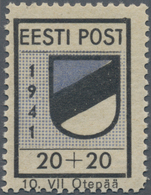 Dt. Besetzung II WK - Estland - Odenpäh (Otepää): 1941, 20+20 Kop. Wappen Postfrisch Mit Plattenfehl - Ocupación 1938 – 45