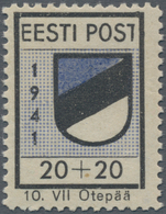 Dt. Besetzung II WK - Estland - Odenpäh (Otepää): 1941, 20+20 Kop. Wappen Postfrisch Mit Plattenfehl - Ocupación 1938 – 45