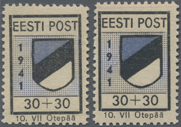 Dt. Besetzung II WK - Estland - Odenpäh (Otepää): 1941, Freimarkenausgabe Wappen, 30+30 Kop., Zwei P - Ocupación 1938 – 45