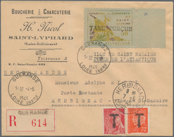 Dt. Besetzung II WK - Frankreich - St. Nazaire: 1945, Eingeschriebener Brief Mit 50 C. Handelskammer - Ocupación 1938 – 45