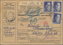 Dt. Besetzung II WK - Generalgouvernement: 1943, KZ-Post, Zwei Paketkarten Aus Dem Generalgouverneme - Occupazione 1938 – 45