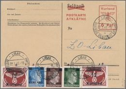 Dt. Besetzung II WK - Kurland - Ganzsachen: 1945, Gefälligkeitsgestempelte Ganzsachenpostkarte Auf F - Occupation 1938-45