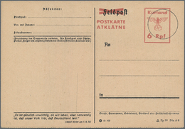 Dt. Besetzung II WK - Kurland - Ganzsachen: 1945, Ungebrauchte Ganzsachenpostkarte Auf Feldpostkarte - Occupazione 1938 – 45