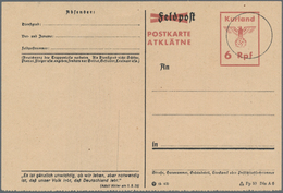 Dt. Besetzung II WK - Kurland - Ganzsachen: 1945, Ungebrauchte Ganzsachenpostkarte Auf Feldpostkarte - Besetzungen 1938-45