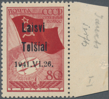 Dt. Besetzung II WK - Litauen - Telschen (Telsiai): 1941, Sondermarke Nordpolflug 80 Kop. Karmin Mit - Occupation 1938-45