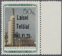 Dt. Besetzung II WK - Litauen - Telschen (Telsiai): 1941, 50 Kop. Landwirtschaftsausstellung Mit Auf - Ocupación 1938 – 45