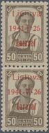 Dt. Besetzung II WK - Litauen - Zargrad (Zarasai): 1941, 50 Kopeken, Die Marken Im Senkrechten Paar - Bezetting 1938-45