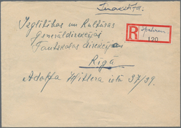 Dt. Besetzung II WK - Ostland: 1943 Einschreiben Mit Provisorischem R-Zettel Von Spalven/Lettland Na - Occupazione 1938 – 45