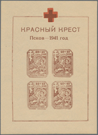 Dt. Besetzung II WK - Russland - Pleskau (Pskow): 1942, Deutsches Rotes Kreuz, Probedruck Zu Block 3 - Besetzungen 1938-45