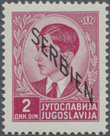 Dt. Besetzung II WK - Serbien: 1941, 2 Dinar Mit Aufdruck Von Links Oben Nach Rechts Unten Und Postf - Occupazione 1938 – 45