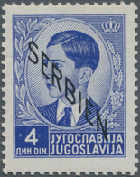 Dt. Besetzung II WK - Serbien: 1941, 4 Dinar Mit Aufdruck Von Links Oben Nach Rechts Unten Und Postf - Bezetting 1938-45