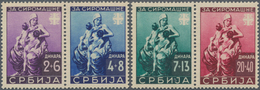 Dt. Besetzung II WK - Serbien: 1942. Für Die Armen. Waagerechte Zusammendrucke 2+6D/4+8D Und 7+13D/2 - Bezetting 1938-45