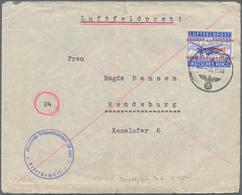 Feldpostmarken: 1944, Insel Kreta, INSELPOST-Zulassungsmarke Mit Rotem Aufdruck, Gezähnt, Entwertet - Andere & Zonder Classificatie
