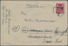 Feldpostmarken: 1944, Rhodos-Weihnachtsmarke Mit Aufdrucktype V Auf Briefumschlag Nach Riesigk, Der - Altri & Non Classificati