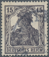 Kriegs- Und Propagandafälschungen: 1917/1918, Freimarke Germania 15 (Pf) Schwarzbläulichviolett In K - Otros & Sin Clasificación